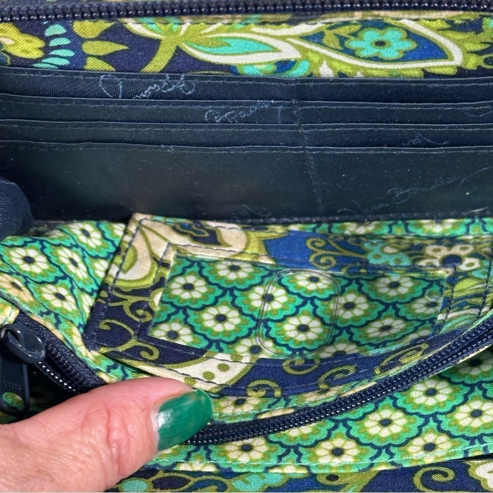 Vera Bradley Blue and Green Patterned Wallet - Picture 2 of 8